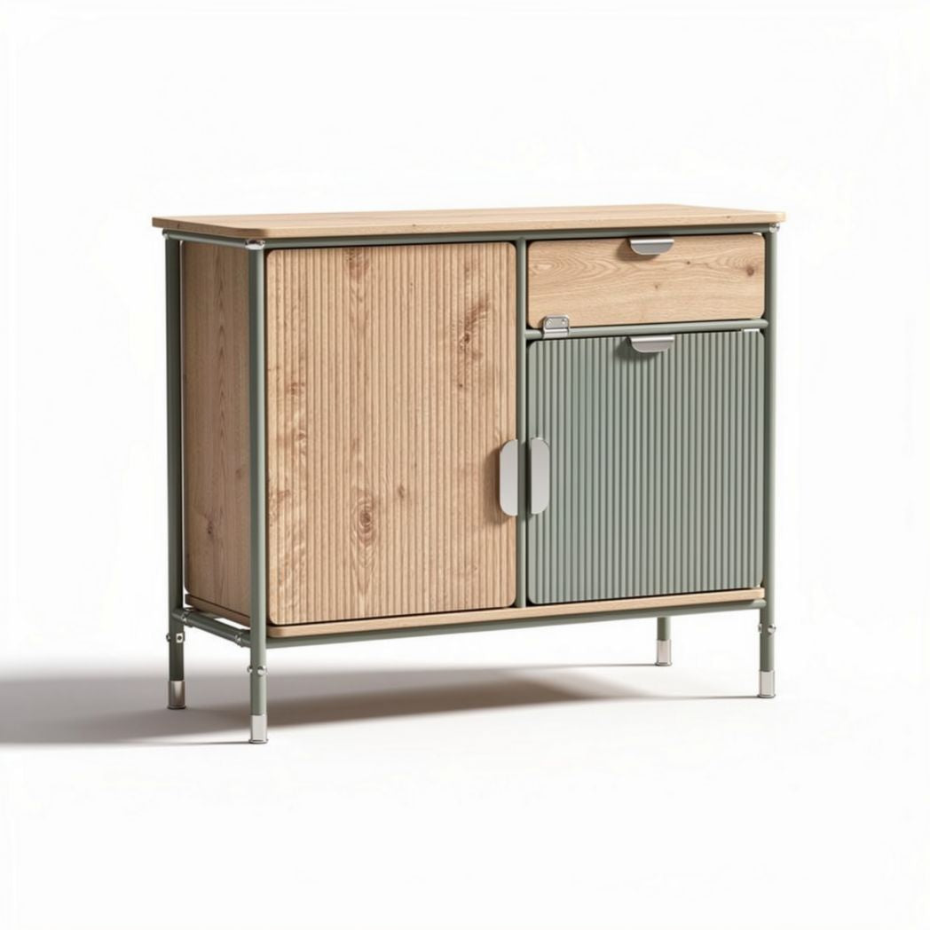 Buffet en bois avec tiroir et portes battantes dimensions 80 x 40 x 70cm