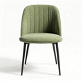 Chaise moderne en tissu vert avec pieds en métal noir 45 x 50 x 85cm