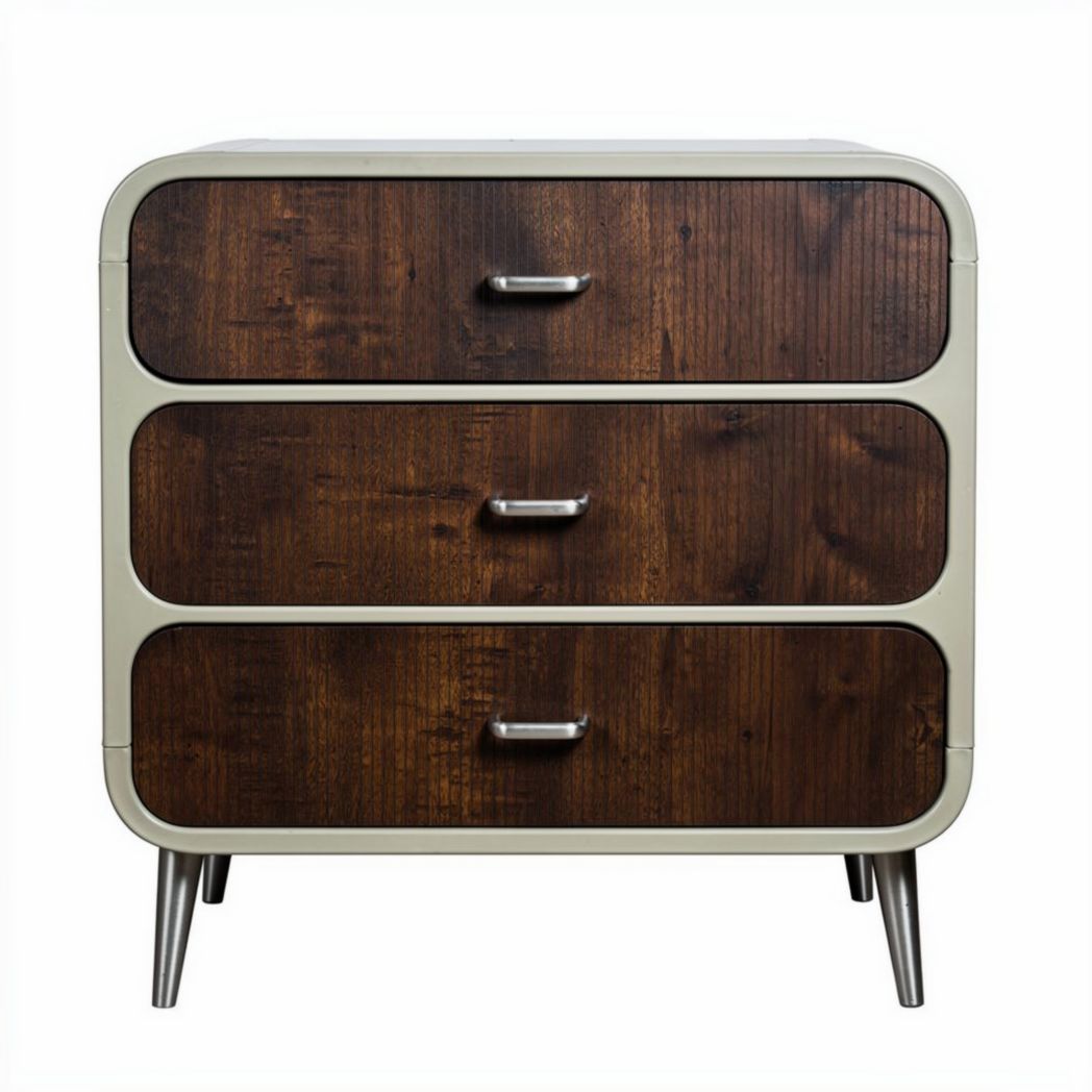 Table de chevet en bois de pin avec trois tiroirs dimensions 60 x 40 x 75cm