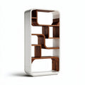 Étagère en bois et métal blanc pour rangement moderne 150 x 60 x 30cm