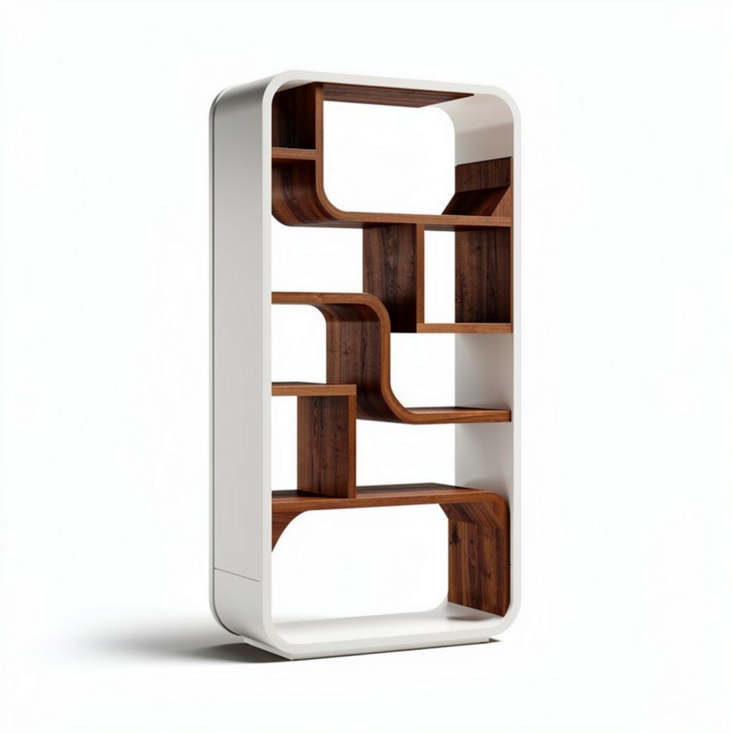 Étagère en bois et métal blanc pour rangement moderne 150 x 60 x 30cm