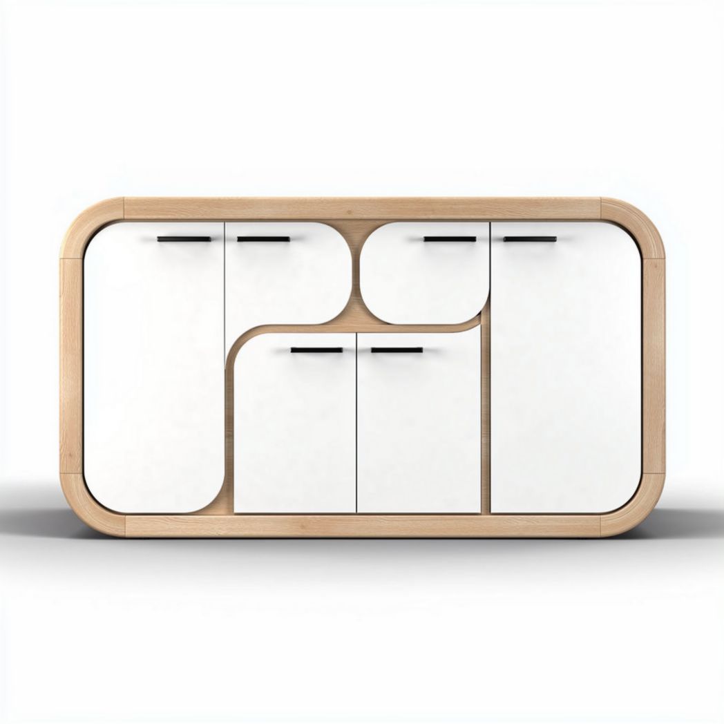 Meuble de rangement en bois et MDF blanc 120 x 40 x 80cm
