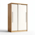 Armoire en bois avec portes coulissantes blanches 80 x 40 x 120cm