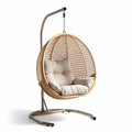 Chaise suspendue en rotin avec coussins moelleux 90 x 90 x 120cm