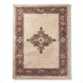 Tapis vintage en laine beige et multi-couleurs 150 x 90 x 1cm