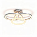 Plafonnier en métal avec trois cercles lumineux blanc chaud 30 x 30 x 10cm