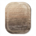 Tapis rectangulaire en polyester dégradé beige 100 x 70 x 1cm