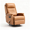 Fauteuil relax en cuir marron avec fonction inclinable et rotation 85 x 80 x 100cm