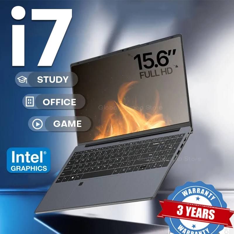 15.6 pouces Intel Core I7 6500U Windows 11 Pro ordinateur Portable 16GB DDR4 512GB 1TB SSD(Gris)
