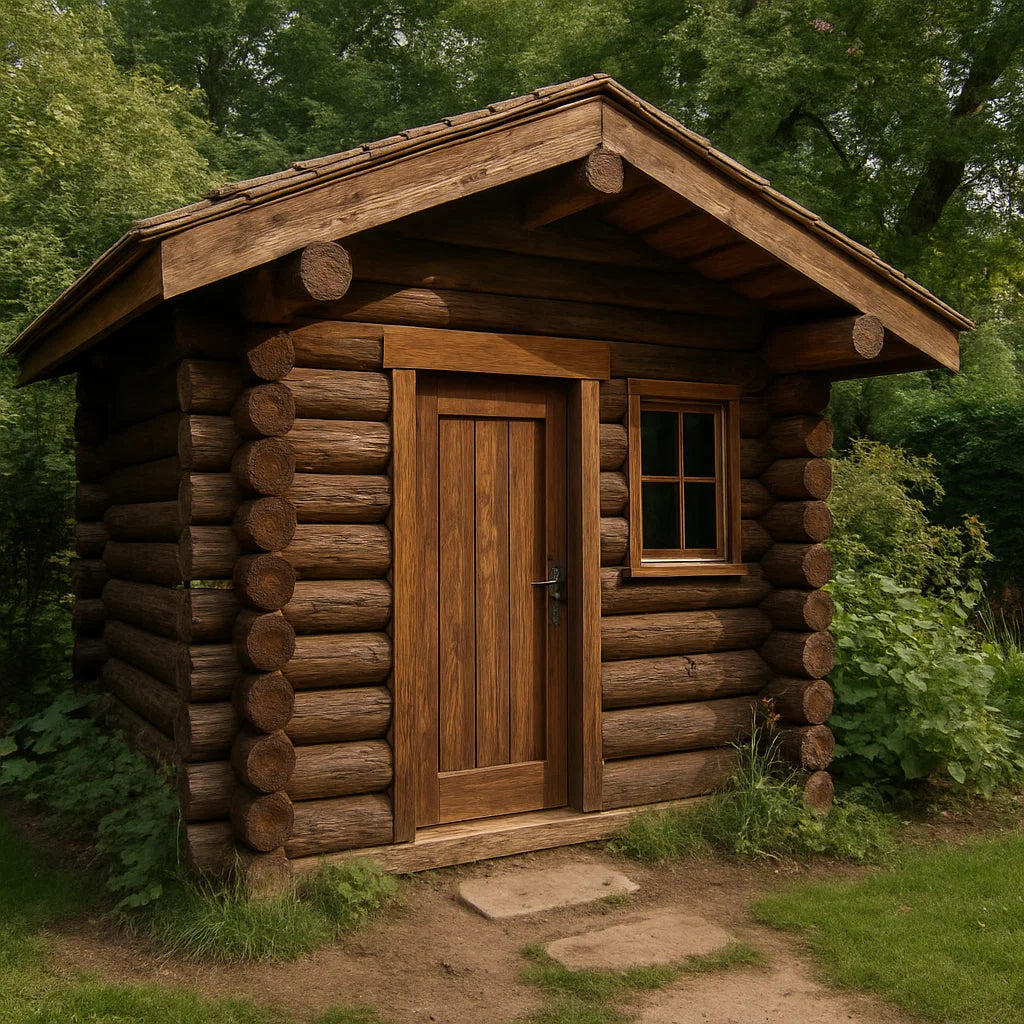 Abri de Jardin Bois Massif Bois Extérieur 210×190×220 cm(Marron bois naturel)