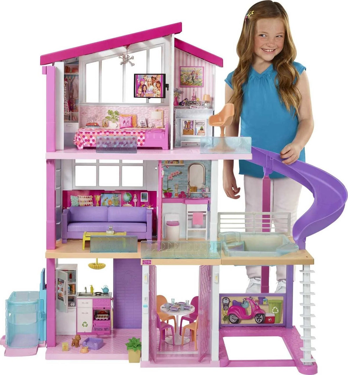 2025 Casa delle bambole Barbie DreamHouse con oltre 70 accessori,ascensore funzionante,luci e suoni -(Titolo predefinito)